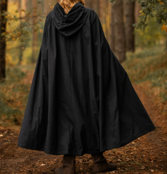Mittelalter Umhang Johannes -  schwarz