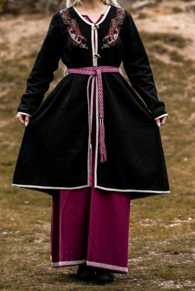Wikinger Birka Mantel Skadi - schwarz