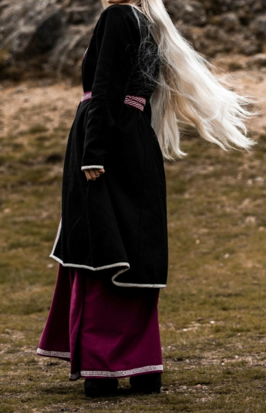 Wikinger Birka Mantel Skadi - schwarz