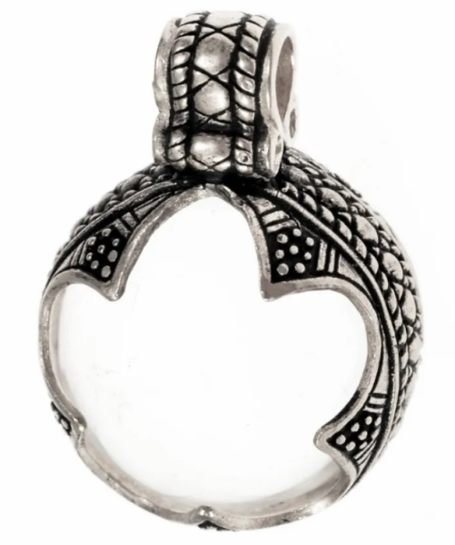 Bergkristall-Perle der Wikinger - M - versilbert