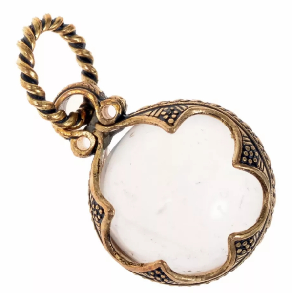 Bergkristall-Anhänger der Wikinger - 22 mm - Bronze