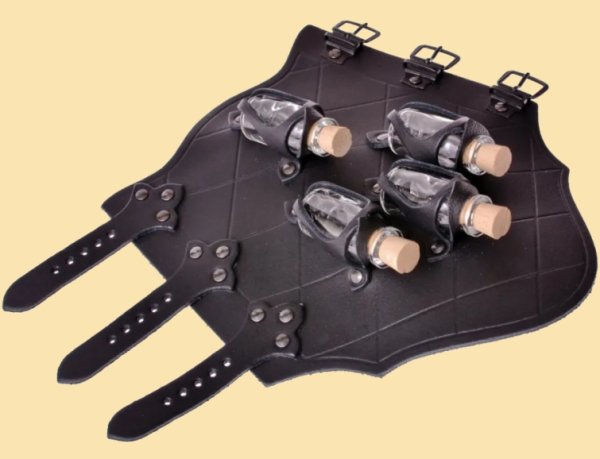 Armschützer mit vier Trankflaschen - schwarz