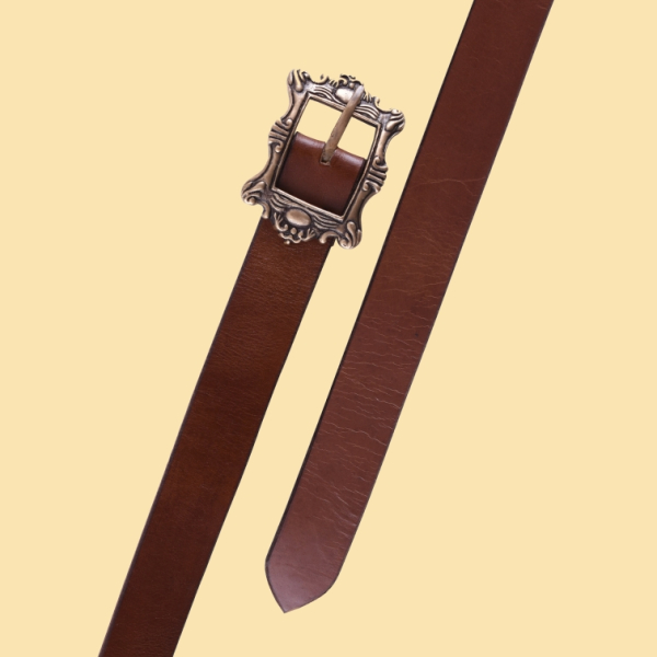 Piratengürtel mit Messingschnalle - braun