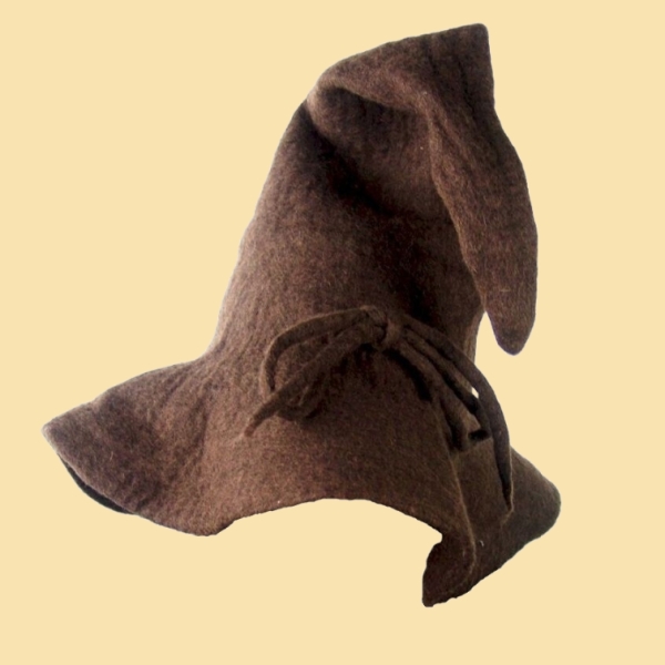 Zaubererhut aus Wolle "Merlin" Braun