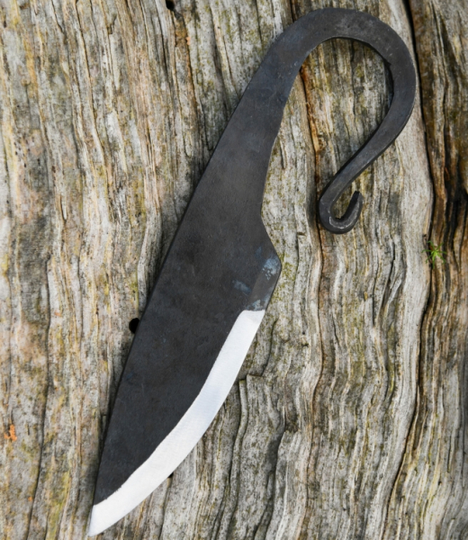 Handgeschmiedetes Wikingermesser mit Lederscheide