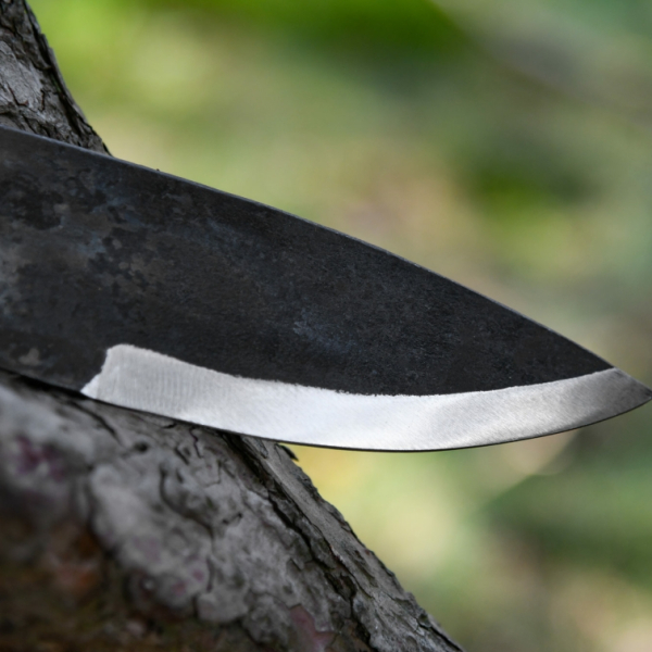 Handgeschmiedetes Wikingermesser mit Lederscheide