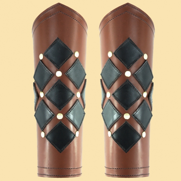 Lederarmschienen "Orm" - Braun/Schwarz