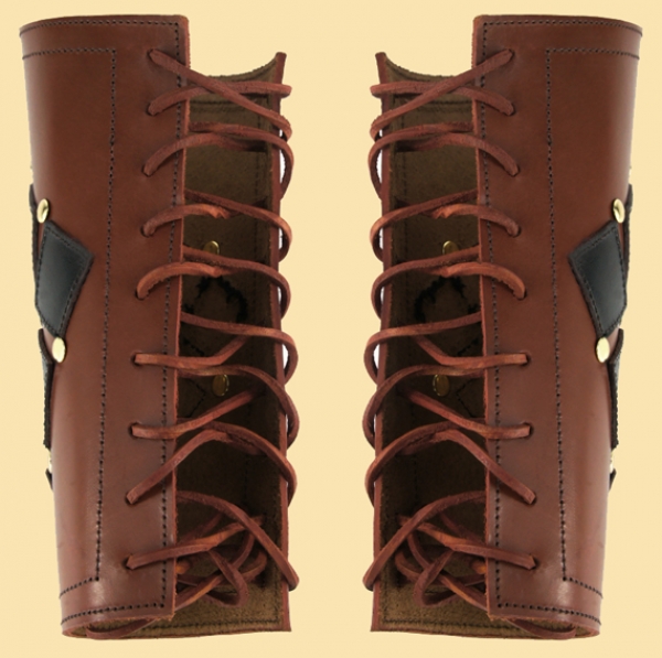 Lederarmschienen "Orm" - Braun/Schwarz