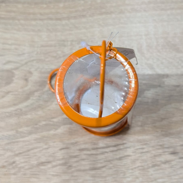 Teelicht-Laterne Blume - orange - 2. Wahl