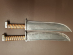 Handgeschmiedete Messer mit Lederwicklung am Griff