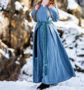 Wikinger Kleid - 100% Leinen - Anna - taubenblau