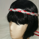 Jungfernband – organza/rot – silber