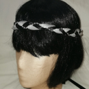 Jungfernband – organza/schwarz – silber