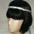 Jungfernband  zweifarbig – elfenbein/hellblau - gold