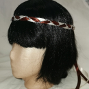 Jungfernband  zweifarbig – elfenbein/braun - silber