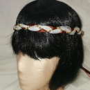 Jungfernband  – organza/braun – gold