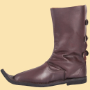 Schnabelstiefel mit drei Schnallen - dunkelbraun