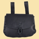 Mittelalter-Ledertasche  - schwarz