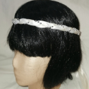 Jungfernband zweifarbig weiß-elfenbein - Silber