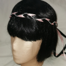 Jungfernband  zweifarbig schwarz-rosa - Silber