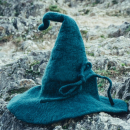 Zaubererhut aus Wolle "Merlin" grün