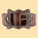 Piratengürtel mit Messingschnalle - braun