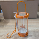 Teelicht-Laterne Blume - orange - 2. Wahl