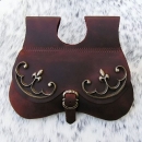 Mittelalterliche Nierentasche mit Beschlägen - schwarz